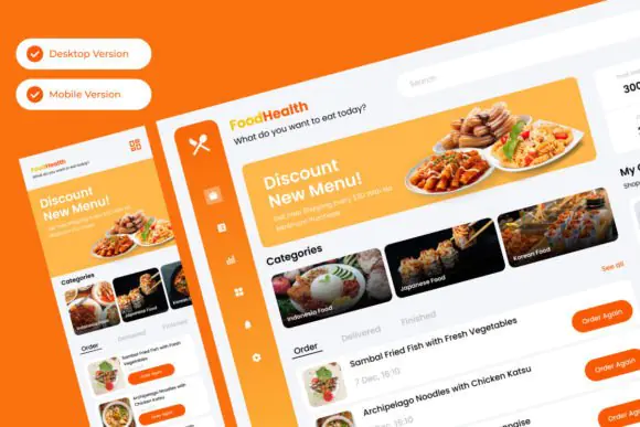 FoodHealth - Food Menu Dashboard V1 UI KIT