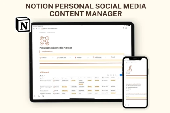 Notion Personal Social Media Planner