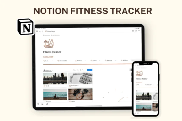 Notion Template, Notion Fitness Planner