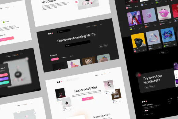 NFT Distro - NFT Website UI Design KIT