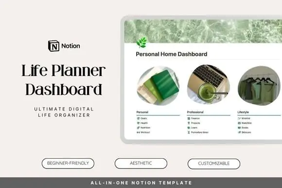 Personal Home Dashboard Notion Template