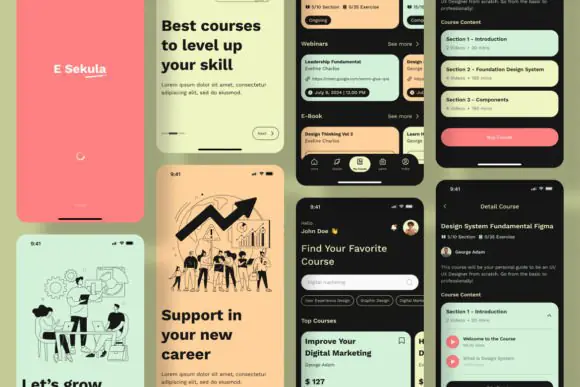 Education App Mobile UI KIT