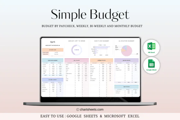 Budget Planner Excel  Rainbow Theme