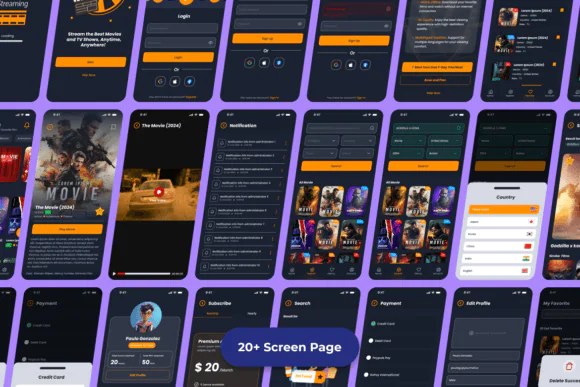 Movie Stream App Mobile UI KIT