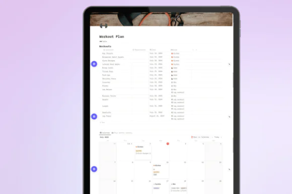 Workout Tracker Notion Template