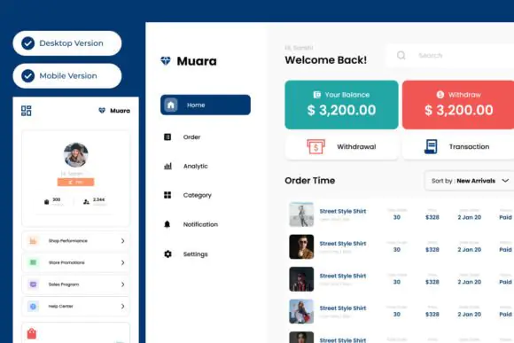 Muara - Dashboard Fashion E-commerce UI KIT