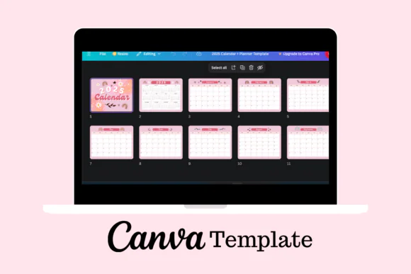 2025 Calendar Canva Template Planner