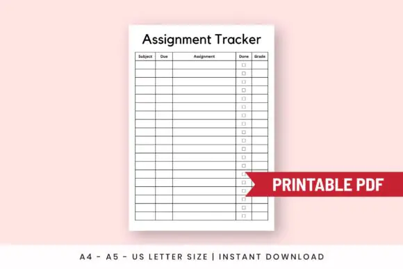 Free Assignment Tracker Template