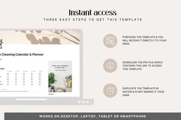 Notion Home Cleaning Calendar & Planner