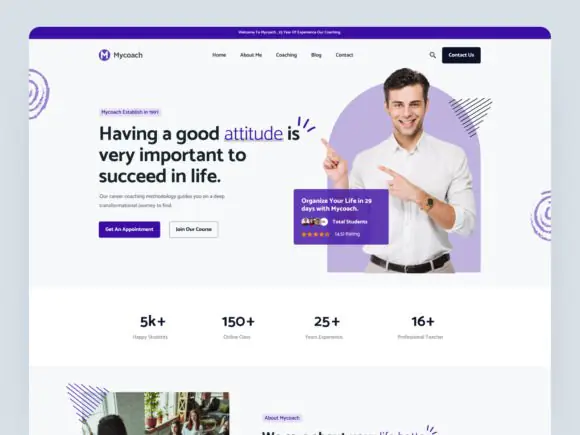 MyCoach-Business & Life Coach HTML Theme UI UX KIT