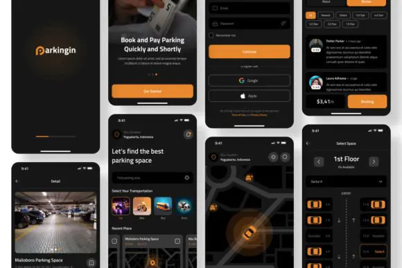 Parking App Mobile UI KIT