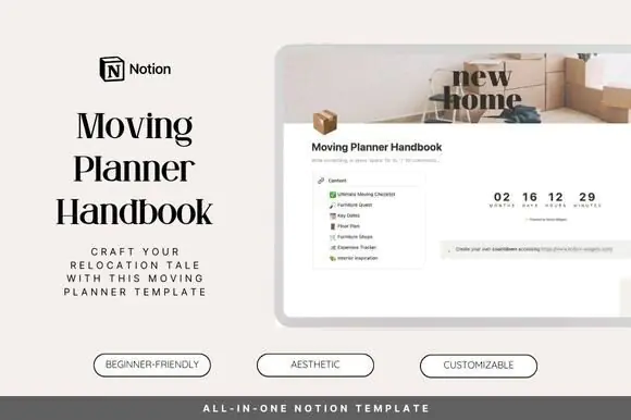 Moving Planner Handbook Notion Template