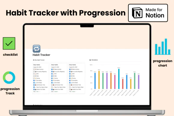 Habit Tracker Progression Notion Template