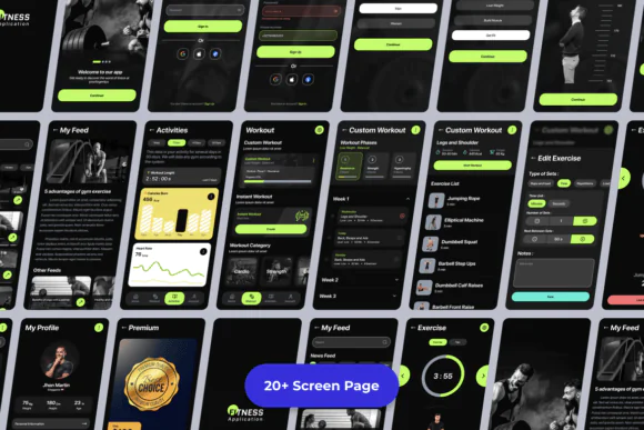 Fitness App Mobile UI KIT