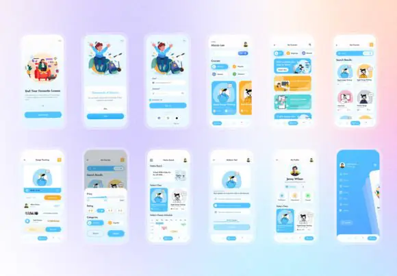 Elearning Mobile App UI UX KIT