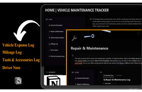 VEHICLE MAINTENANCE TRACKER - NOTION