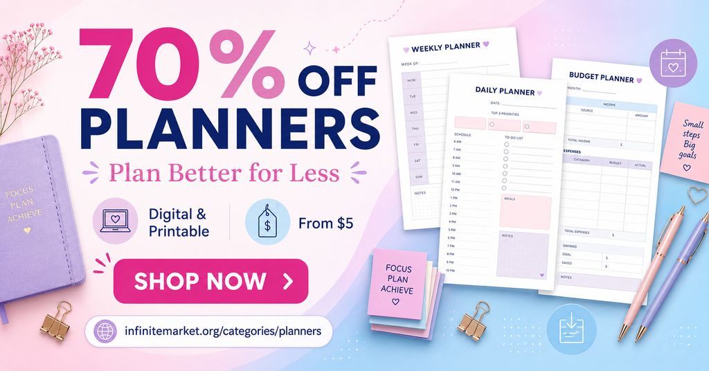 70% OFF Digital & Printable Planners: Organize Your Life for Less